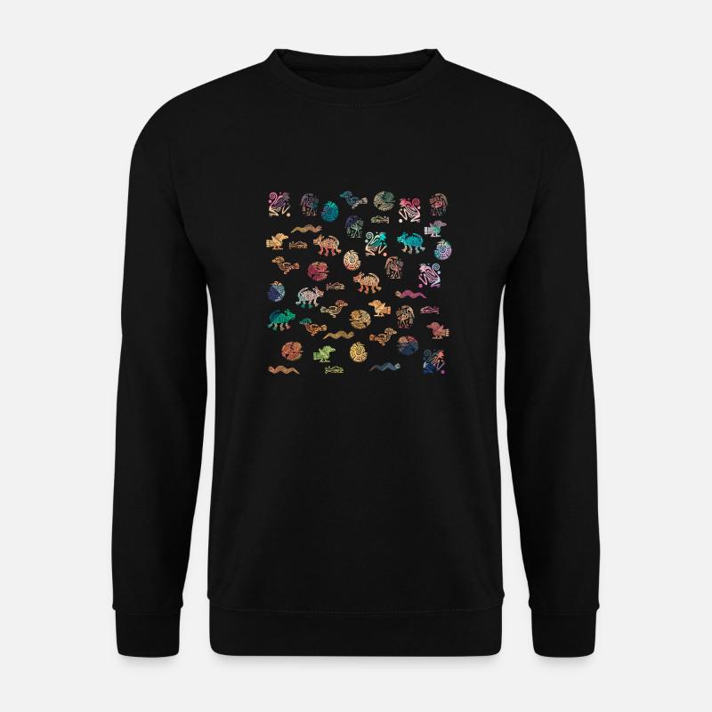 Aztekische Figuren - Unisex Pullover - Schwarz