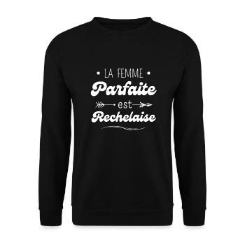 La femme parfaite est rechelaise - Sweat-shirt Unisexe - noir - Devant - Alina (178cm) & Michal (187cm)