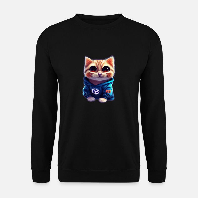 Bébé chat avec pull - Sweat-shirt Unisexe - noir