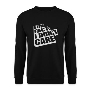 I don't care fact - Unisex Sweatshirt - black - Front - Alina (178cm) & Michal (187cm)