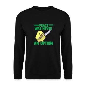 Frieden war nie eine Option Gänsespiel - Unisex Pullover - Schwarz - Vorne - Alina (178cm) & Michal (187cm)