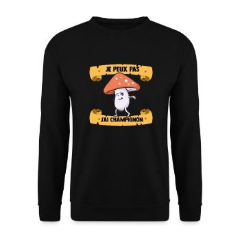 Je Peux Pas J'ai Champignons Drôles Champignon - Sweat-shirt Unisexe - noir - Devant - Alina (178cm) & Michal (187cm)