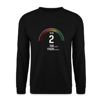 Anniversaire 2 ans Compteur - Sweat-shirt Unisexe - noir - Devant - Alina (178cm) & Michal (187cm)