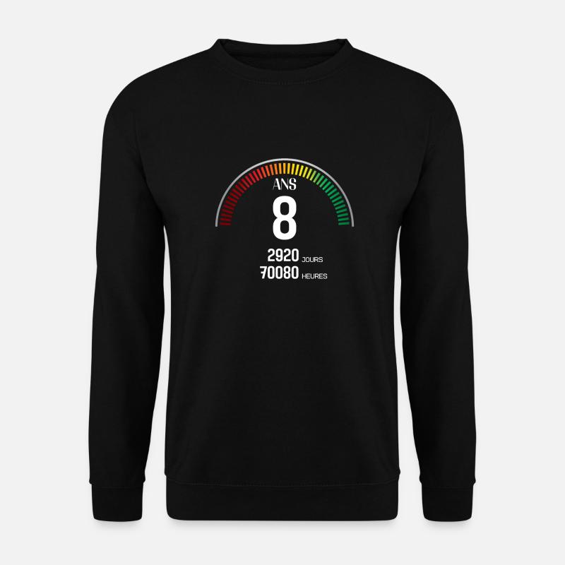 Anniversaire 8 ans Compteur - Sweat-shirt Unisexe - noir