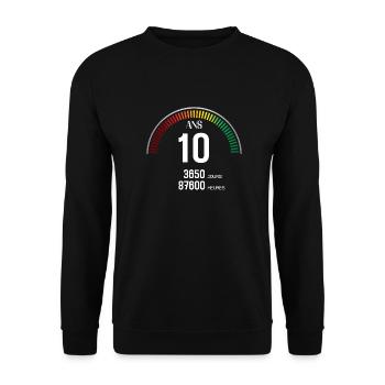 Anniversaire 10 ans Compteur - Sweat-shirt Unisexe - noir - Devant - Alina (178cm) & Michal (187cm)