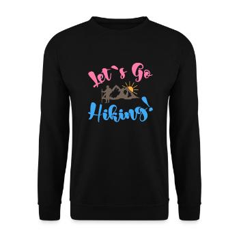 let's go hiking - camping life - Sweat-shirt Unisexe - noir - Devant - Alina (178cm) & Michal (187cm)
