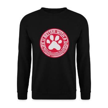 better with a dog - Unisex Sweatshirt - black - Front - Alina (178cm) & Michal (187cm)