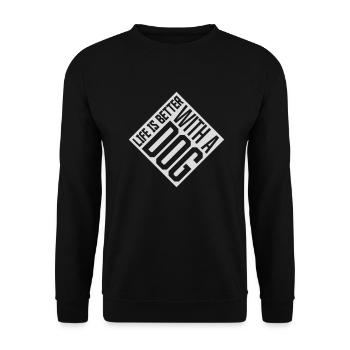 better with a dog - Unisex Sweatshirt - black - Front - Alina (178cm) & Michal (187cm)