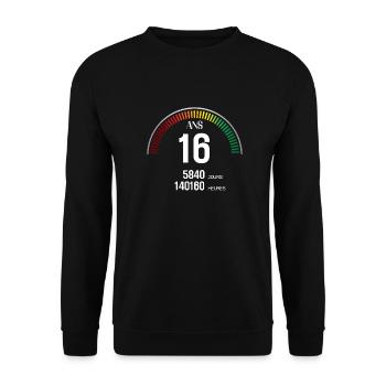 Anniversaire 16 ans Compteur - Sweat-shirt Unisexe - noir - Devant - Alina (178cm) & Michal (187cm)