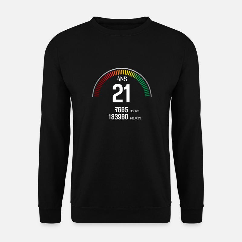 Anniversaire 21 ans Compteur - Sweat-shirt Unisexe - noir