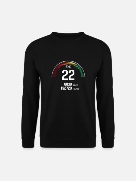 Anniversaire 22 ans Compteur - Sweat-shirt Unisexe - noir