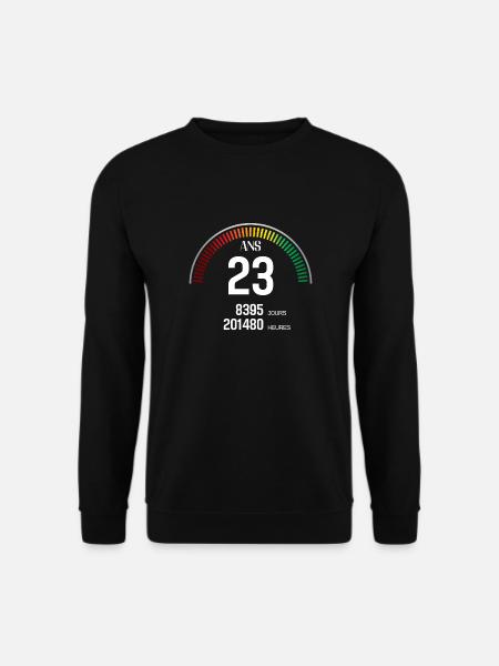 Anniversaire 23 ans Compteur - Sweat-shirt Unisexe - noir