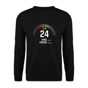 Anniversaire 24 ans Compteur - Sweat-shirt Unisexe - noir - Devant - Alina (178cm) & Michal (187cm)