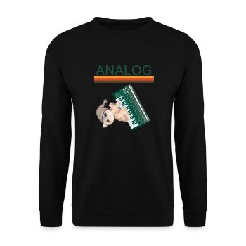 Analog Synth Cat Retro Synthesizer Music Producer - Unisex Sweatshirt - black - Front - Alina (178cm) & Michal (187cm)
