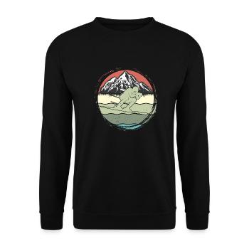 vintage ski retro skier mountain funny ski gift - Unisex Sweatshirt - black - Front - Alina (178cm) & Michal (187cm)