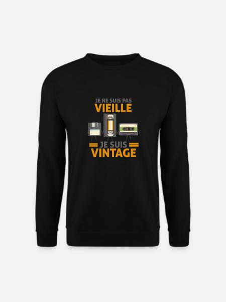 Je ne suis pas vieille je suis vintage famille - Sweat-shirt Unisexe - noir