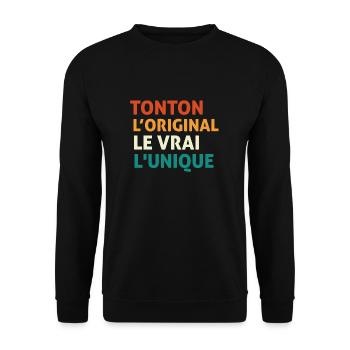 Tonton l'orginal Le Vrai L'unique - Sweat-shirt Unisexe - noir - Devant - Alina (178cm) & Michal (187cm)