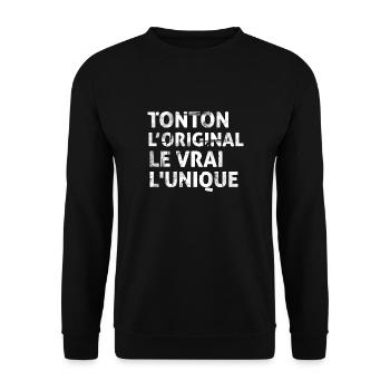 Tonton l'orginal Le Vrai L'unique - Sweat-shirt Unisexe - noir - Devant - Alina (178cm) & Michal (187cm)