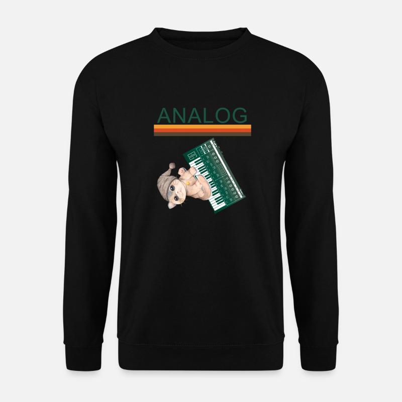 Synthés Analogiques rétro chat Synthétiseur - Sweat-shirt Unisexe - noir