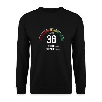 Anniversaire 36 ans Compteur - Sweat-shirt Unisexe - noir - Devant - Alina (178cm) & Michal (187cm)
