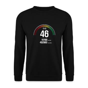 Anniversaire 46 ans Compteur - Sweat-shirt Unisexe - noir - Devant - Alina (178cm) & Michal (187cm)
