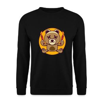 Evil Bear - Unisex Pullover - Schwarz - Vorne - Alina (178cm) & Michal (187cm)
