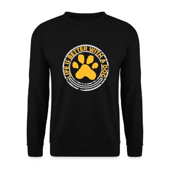 better with a dog - Unisex Sweatshirt - black - Front - Alina (178cm) & Michal (187cm)