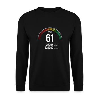 Anniversaire 61 ans Compteur - Sweat-shirt Unisexe - noir - Devant - Alina (178cm) & Michal (187cm)