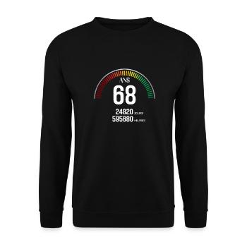 Anniversaire 68 ans Compteur - Sweat-shirt Unisexe - noir - Devant - Alina (178cm) & Michal (187cm)