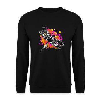 Dragonfly Ink - Unisex Sweatshirt - black - Front - Alina (178cm) & Michal (187cm)