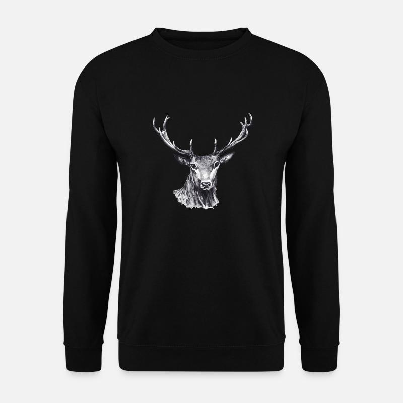 Hirsch - Unisex Pullover - Schwarz