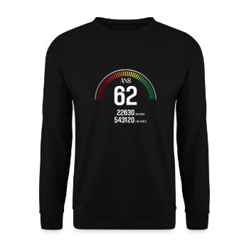 Anniversaire 62 ans Compteur - Sweat-shirt Unisexe - noir - Devant - Alina (178cm) & Michal (187cm)