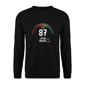 Anniversaire 87 ans Compteur - Sweat-shirt Unisexe - noir - Devant - Alina (178cm) & Michal (187cm)