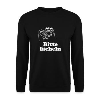bitte lächeln - fotografie - Unisex Pullover - Schwarz - Vorne - Alina (178cm) & Michal (187cm)