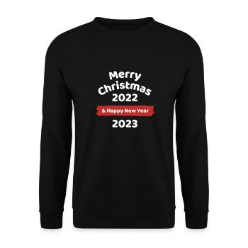 Joyeux Noël 2022 et bonne année 2023 - Sweat-shirt Unisexe - noir - Devant - Alina (178cm) & Michal (187cm)