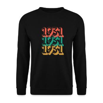 Anniversaire année 1931 / Vintage 1931 / Retro 31 - Sweat-shirt Unisexe - noir - Devant - Alina (178cm) & Michal (187cm)