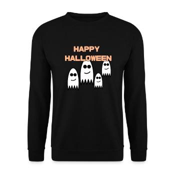 Halloween - Ghost - Unisex Sweatshirt - black - Front - Alina (178cm) & Michal (187cm)