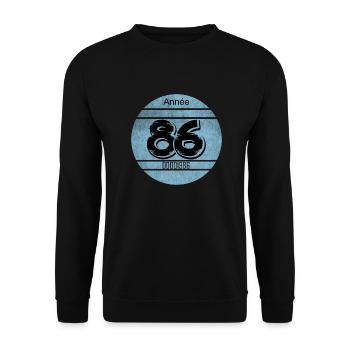 Vignette auto vintage 1986 - Sweat-shirt Unisexe - noir - Devant - Alina (178cm) & Michal (187cm)