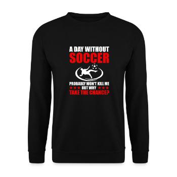 Lustiger Geschenk Fußballer - Unisex Pullover - Schwarz - Vorne - Alina (178cm) & Michal (187cm)