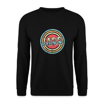 Jazz Musik Retro - Unisex Pullover - Schwarz - Vorne - Alina (178cm) & Michal (187cm)