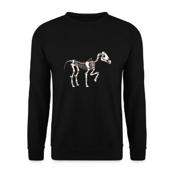 Horse Skeleton - Unisex Sweatshirt - black - Front - Alina (178cm) & Michal (187cm)