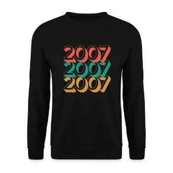 Anniversaire année 2007 / Vintage 2007 - Sweat-shirt Unisexe - noir - Devant - Alina (178cm) & Michal (187cm)