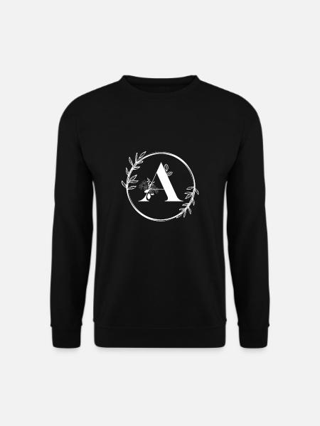 Floral Letter A - Unisex Sweatshirt - black