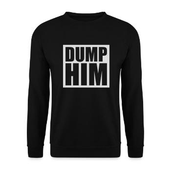 Dump Him Quote Logo - Sweat-shirt Unisexe - noir - Devant - Alina (178cm) & Michal (187cm)