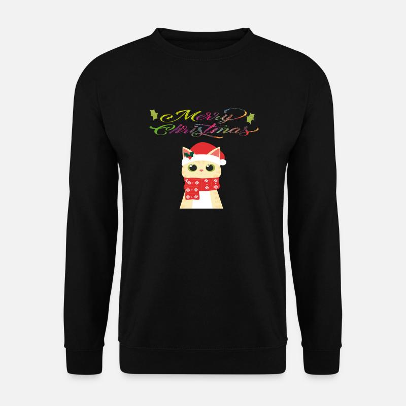 Katze Merry Christmas - Unisex Pullover - Schwarz