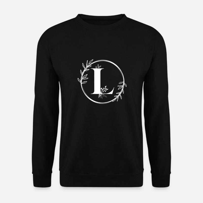 Buchstabe L Floral - Unisex Pullover - Schwarz
