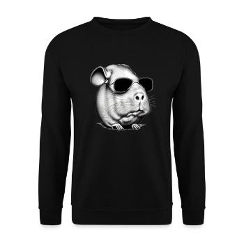 Guinea pig cool sunglasses funny design 14 - Unisex Sweatshirt - black - Front - Alina (178cm) & Michal (187cm)