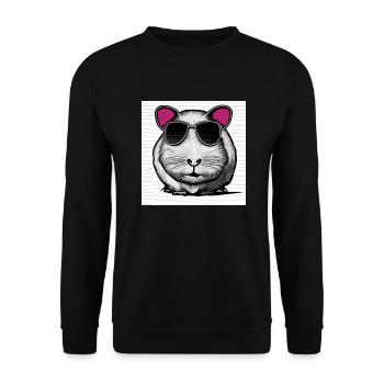 Guinea pig cool sunglasses funny design 5 - Unisex Sweatshirt - black - Front - Alina (178cm) & Michal (187cm)