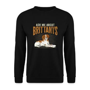 Français Bretagne Épagneul Epagneul Breton Cadeau - Sweat-shirt Unisexe - noir - Devant - Alina (178cm) & Michal (187cm)