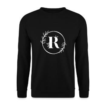 Letter R Floral - Unisex Sweatshirt - black - Front - Alina (178cm) & Michal (187cm)